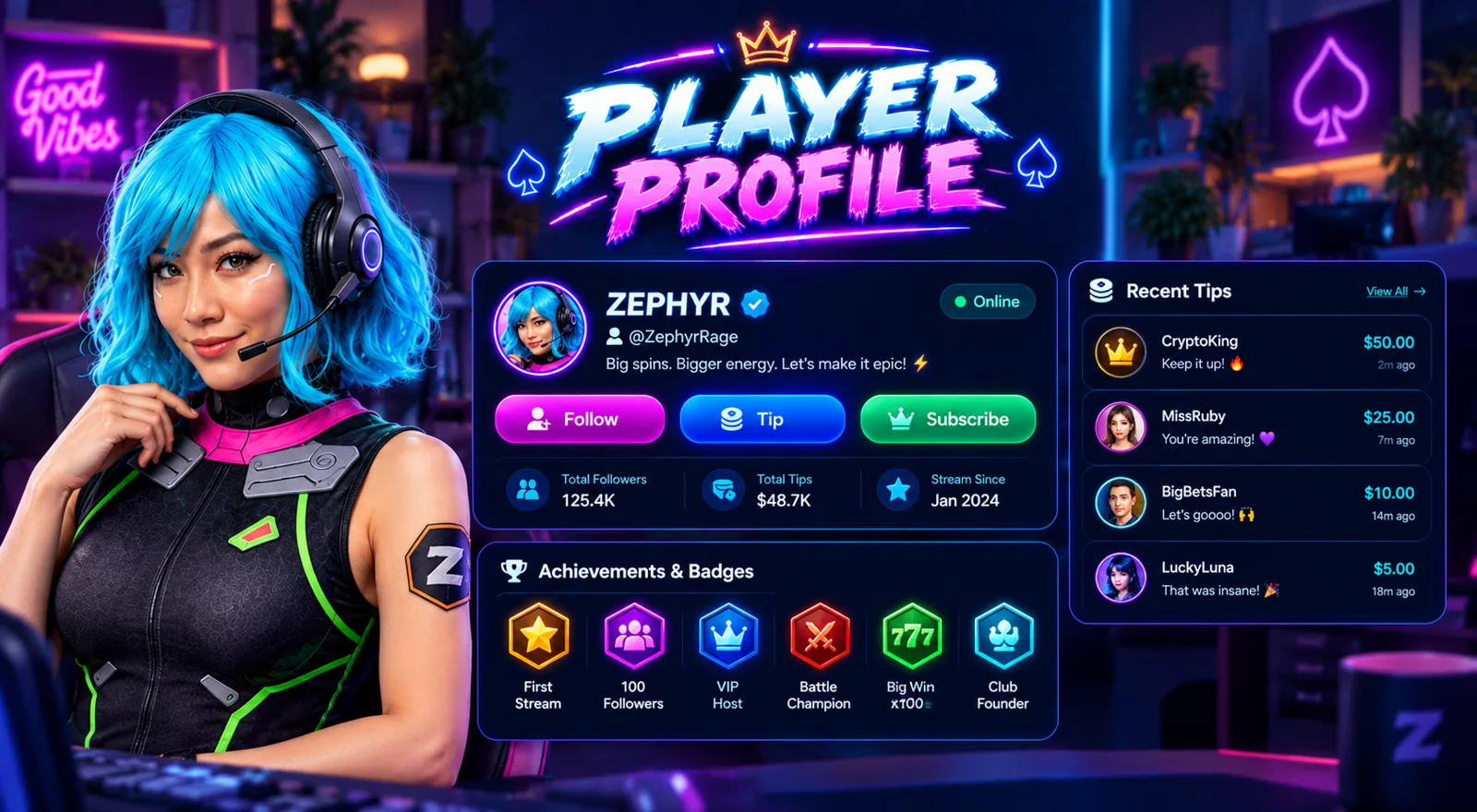 Player profile design